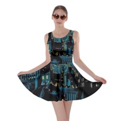 Cartoon Starry Night Vincent Van Gofh Skater Dress by Jancukart