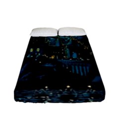 Cartoon Starry Night Vincent Van Gofh Fitted Sheet (full/ Double Size) by Jancukart