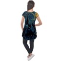 Cartoon Starry Night Vincent Van Gofh Cap Sleeve High Low Top View2