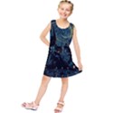 Cartoon Starry Night Vincent Van Gofh Kids  Tunic Dress View1