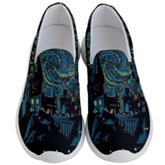 Cartoon Starry Night Vincent Van Gofh Men s Lightweight Slip Ons by Jancukart