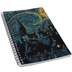 Cartoon Starry Night Vincent Van Gofh 5 5  X 8 5  Notebook by Jancukart