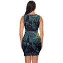 Cartoon Starry Night Vincent Van Gofh Draped Bodycon Dress View4