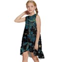 Cartoon Starry Night Vincent Van Gofh Kids  Frill Swing Dress View2