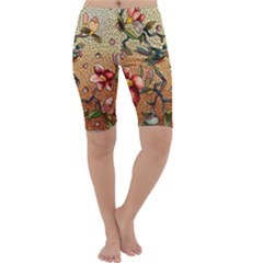 Flower Cubism Mosaic Vintage Cropped Leggings 