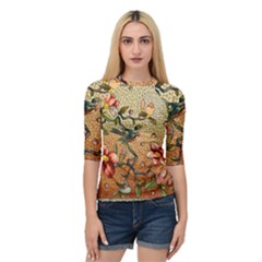 Flower Cubism Mosaic Vintage Quarter Sleeve Raglan Tee