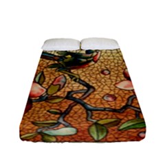 Flower Cubism Mosaic Vintage Fitted Sheet (full/ Double Size)