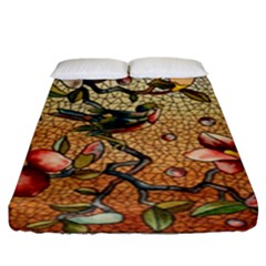 Flower Cubism Mosaic Vintage Fitted Sheet (king Size)