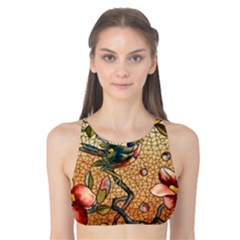 Flower Cubism Mosaic Vintage Tank Bikini Top by Jancukart