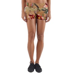 Flower Cubism Mosaic Vintage Yoga Shorts