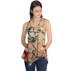 Flower Cubism Mosaic Vintage Sleeveless Tunic