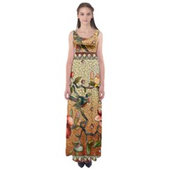 Flower Cubism Mosaic Vintage Empire Waist Maxi Dress