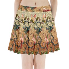 Flower Cubism Mosaic Vintage Pleated Mini Skirt