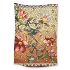 Flower Cubism Mosaic Vintage Large Tapestry by Jancukart