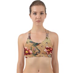 Flower Cubism Mosaic Vintage Back Web Sports Bra