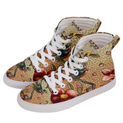 Flower Cubism Mosaic Vintage Women s Hi-top Skate Sneakers