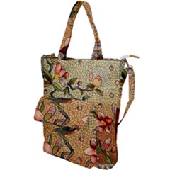 Flower Cubism Mosaic Vintage Shoulder Tote Bag