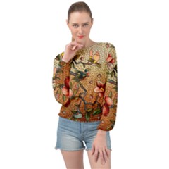 Flower Cubism Mosaic Vintage Banded Bottom Chiffon Top