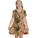 Flower Cubism Mosaic Vintage Kids  Short Sleeve Tiered Mini Dress View1