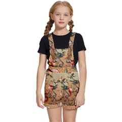 Flower Cubism Mosaic Vintage Kids  Short Overalls