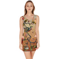 Flower Cubism Mosaic Vintage Bodycon Dress