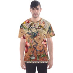 Flower Cubism Mosaic Vintage Men s Sport Mesh Tee