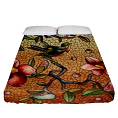 Flower Cubism Mosaic Vintage Fitted Sheet (queen Size)