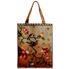 Flower Cubism Mosaic Vintage Zipper Classic Tote Bag by Jancukart