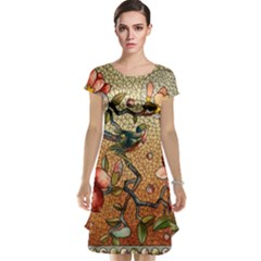 Flower Cubism Mosaic Vintage Cap Sleeve Nightdress