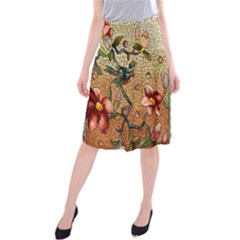 Flower Cubism Mosaic Vintage Midi Beach Skirt