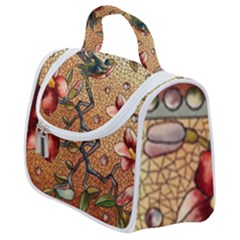 Flower Cubism Mosaic Vintage Satchel Handbag