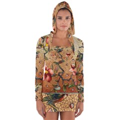 Flower Cubism Mosaic Vintage Long Sleeve Hooded T-shirt