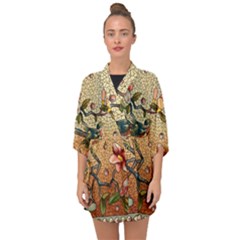 Flower Cubism Mosaic Vintage Half Sleeve Chiffon Kimono