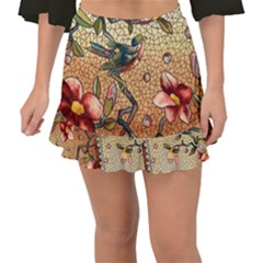 Flower Cubism Mosaic Vintage Fishtail Mini Chiffon Skirt