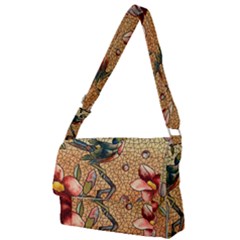 Flower Cubism Mosaic Vintage Full Print Messenger Bag (s)