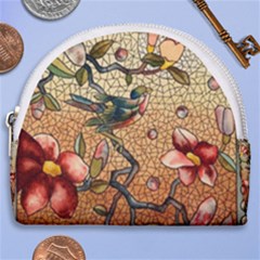 Flower Cubism Mosaic Vintage Horseshoe Style Canvas Pouch