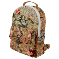 Flower Cubism Mosaic Vintage Flap Pocket Backpack (small)