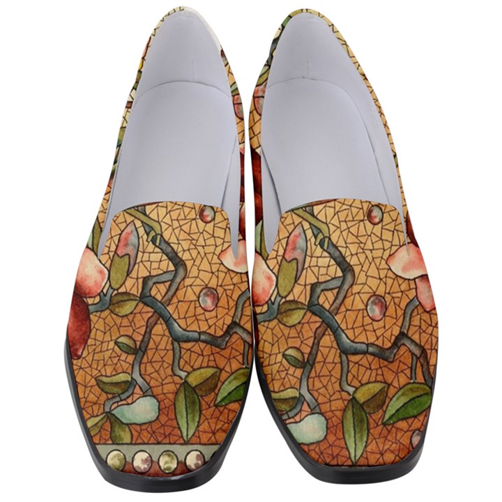 Flower Cubism Mosaic Vintage Women s Classic Loafer Heels