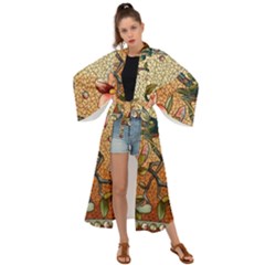 Flower Cubism Mosaic Vintage Maxi Kimono by Jancukart