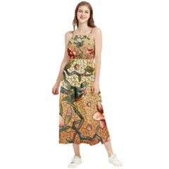 Flower Cubism Mosaic Vintage Boho Sleeveless Summer Dress