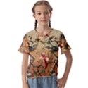 Flower Cubism Mosaic Vintage Kids  Cuff Sleeve Scrunch Bottom Tee View1