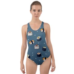 Sushi Pattern Cut-out Back One Piece Swimsuit