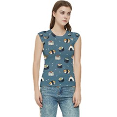 Sushi Pattern Women s Raglan Cap Sleeve Tee