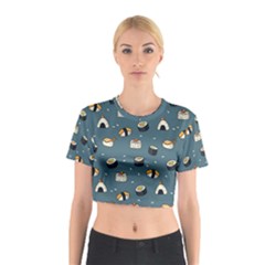 Sushi Pattern Cotton Crop Top