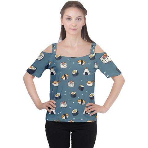 Sushi Pattern Cutout Shoulder Tee by Jancukart