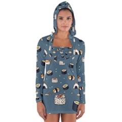 Sushi Pattern Long Sleeve Hooded T-shirt