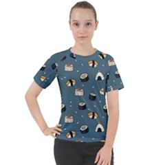 Sushi Pattern Women s Sport Raglan Tee