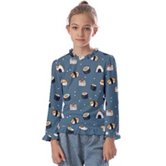 Sushi Pattern Kids  Frill Detail Tee