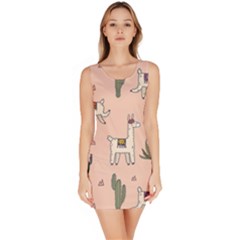 Llamas Pattern Bodycon Dress