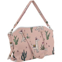 Llamas Pattern Canvas Crossbody Bag